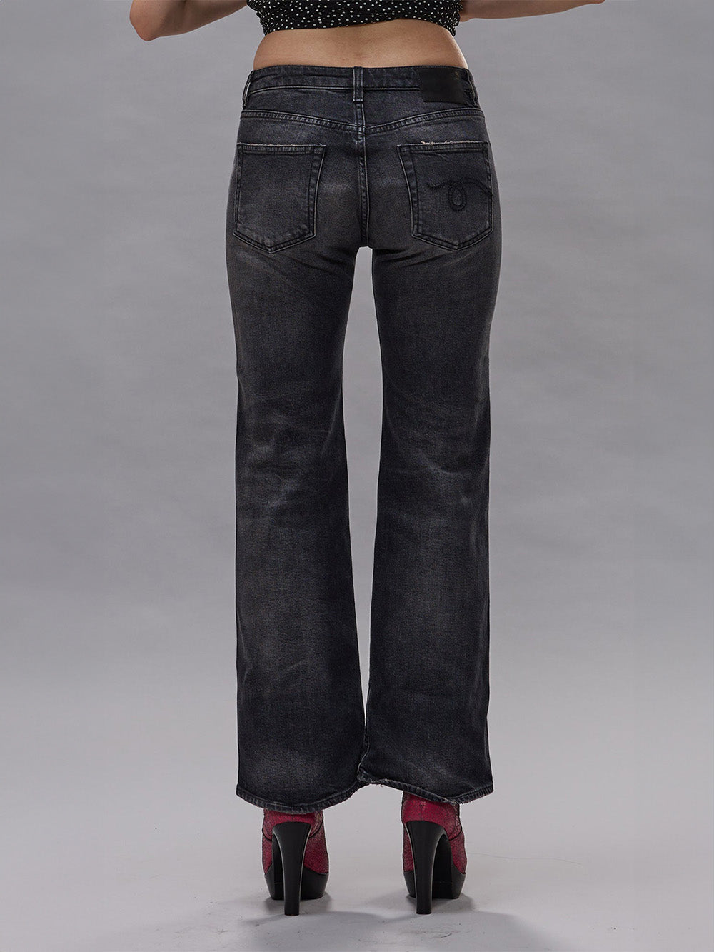 JEAN JOAN CROPPED FLARE ESSEX BLACK