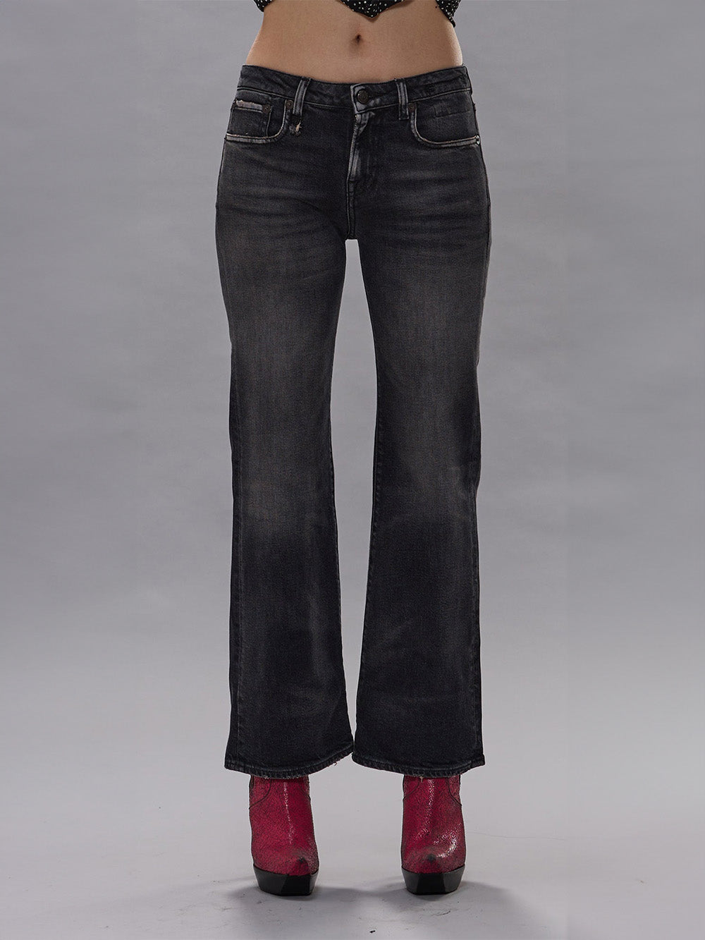 JEAN JOAN CROPPED FLARE ESSEX BLACK