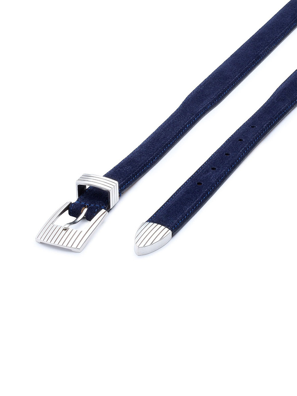 CEINTURE RODEO SILVER SUEDE BLEU
