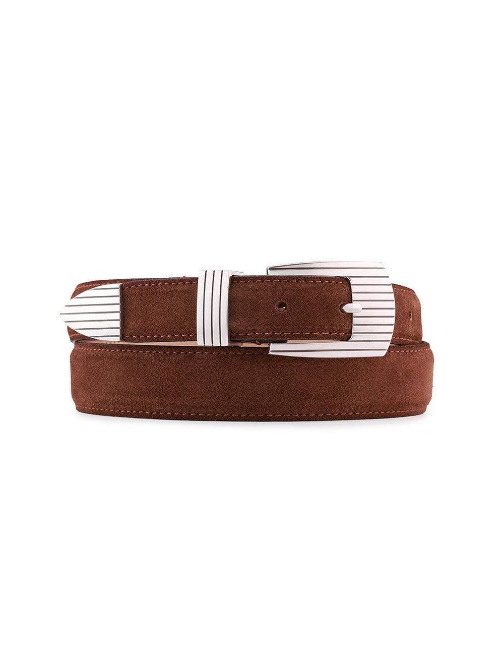 CEINTURE RODEO SILVER SUEDE MARRON