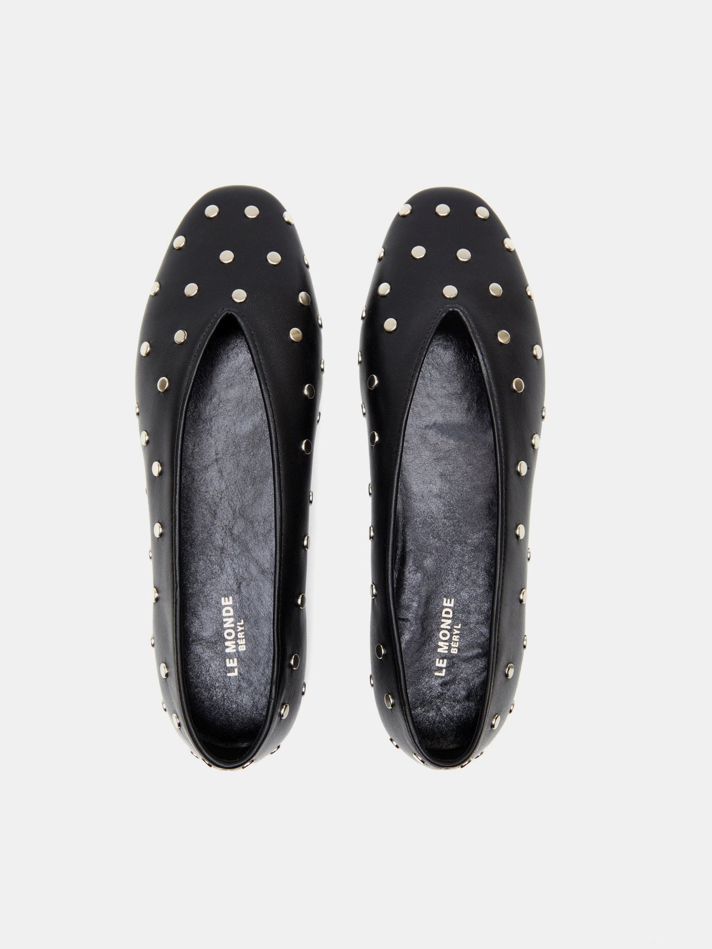 REGENCY STUDDED LEATHER BALLERINAS