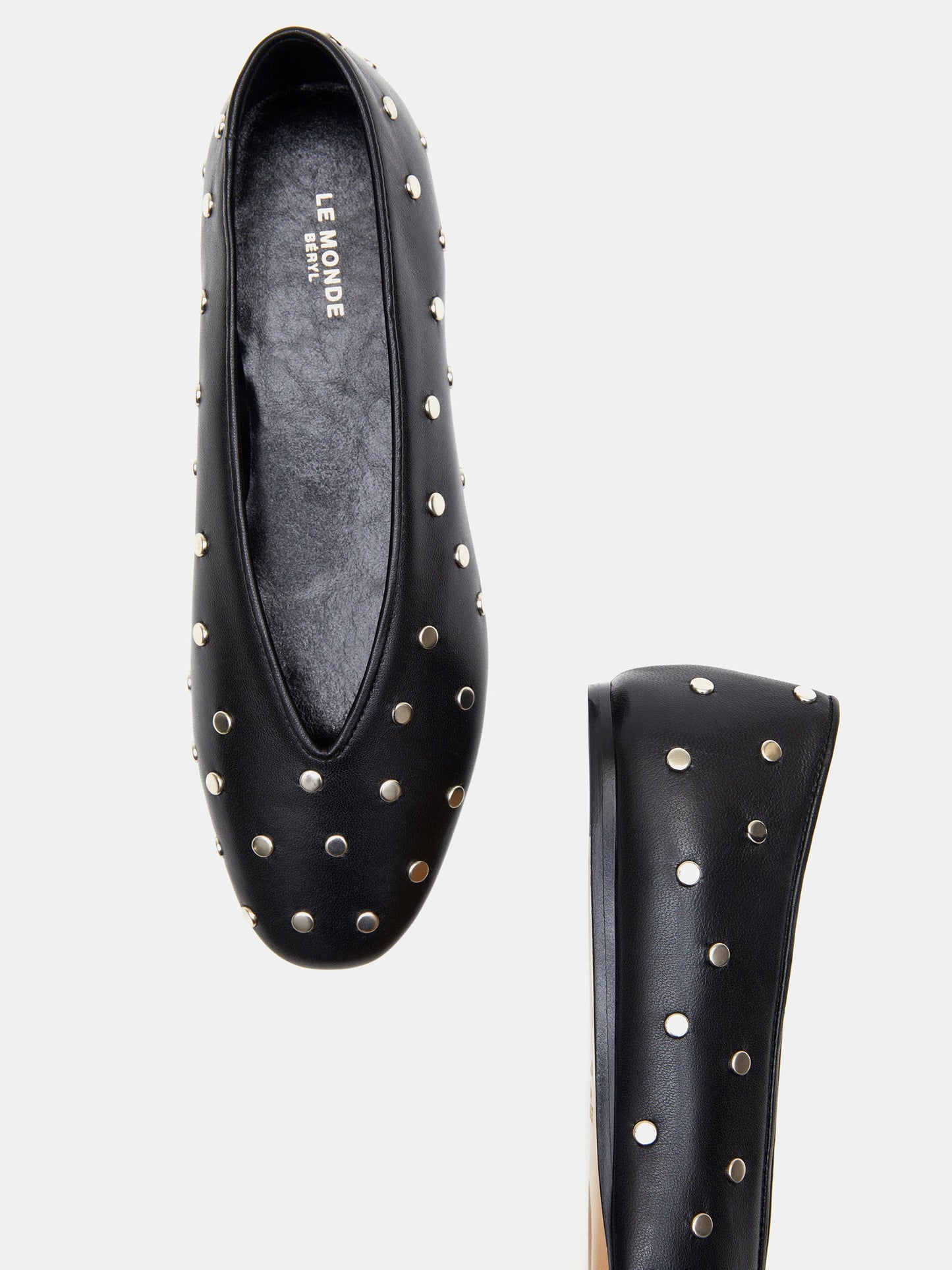 REGENCY STUDDED LEATHER BALLERINAS