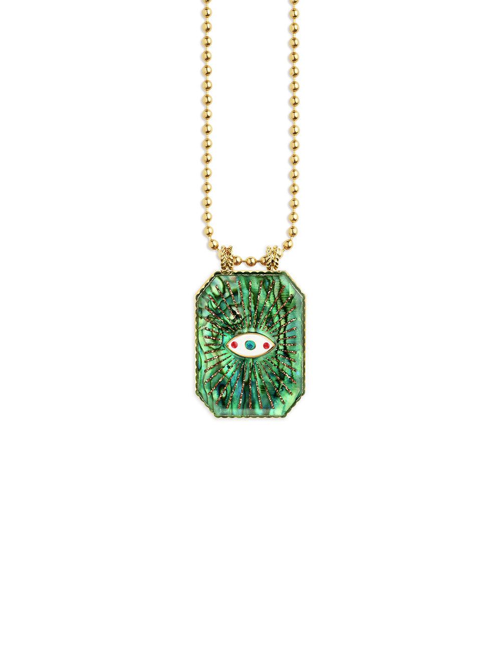 RAIZ'IN SCAPULAR 28MM GREEN MOTHER-OF-PEARL