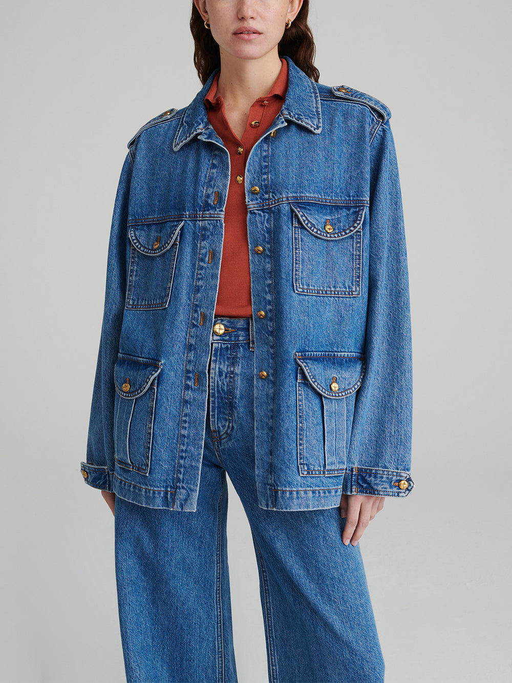 NARIIDA MAYA DENIM SAHARIANA JACKET