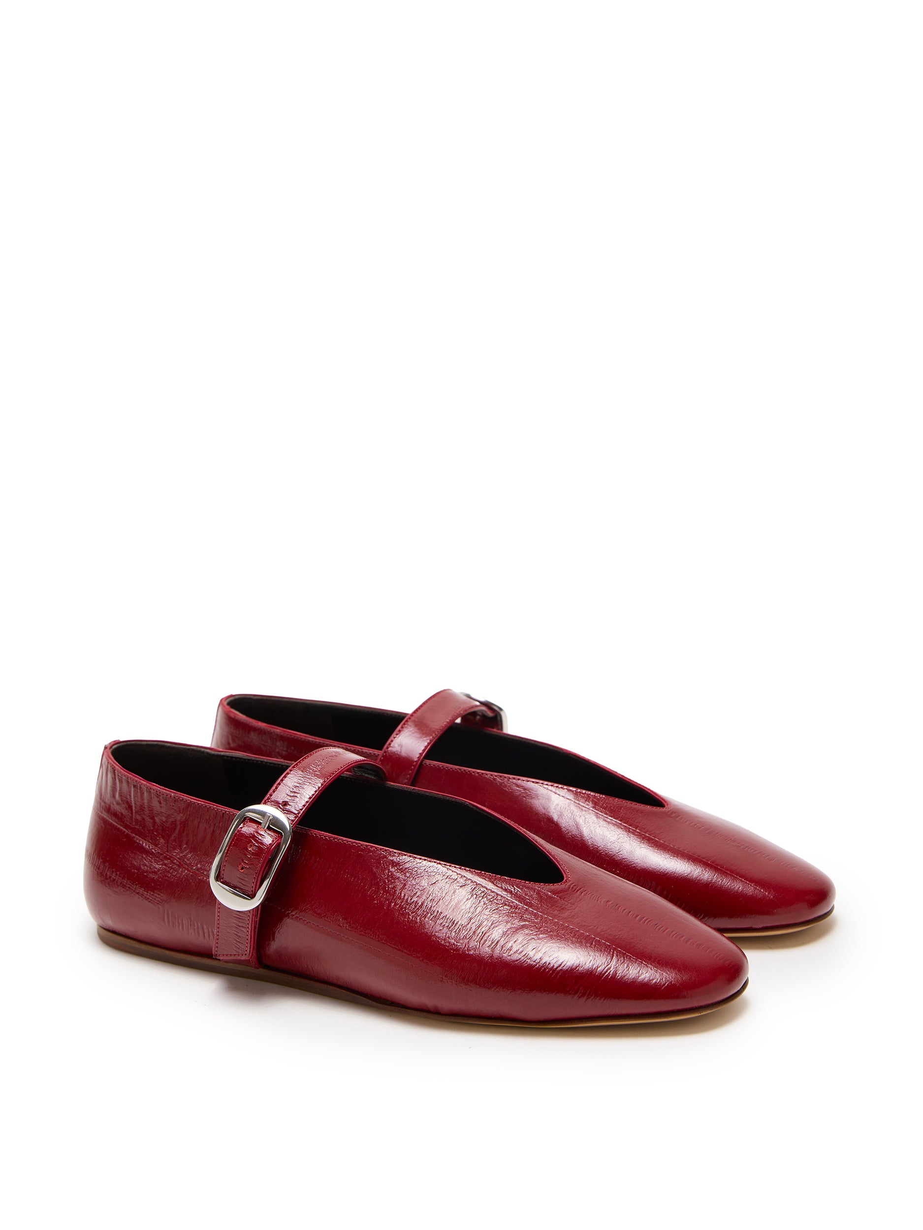 Oxblood Textured Stella Ballerina Flats - Ballerina - Le Monde