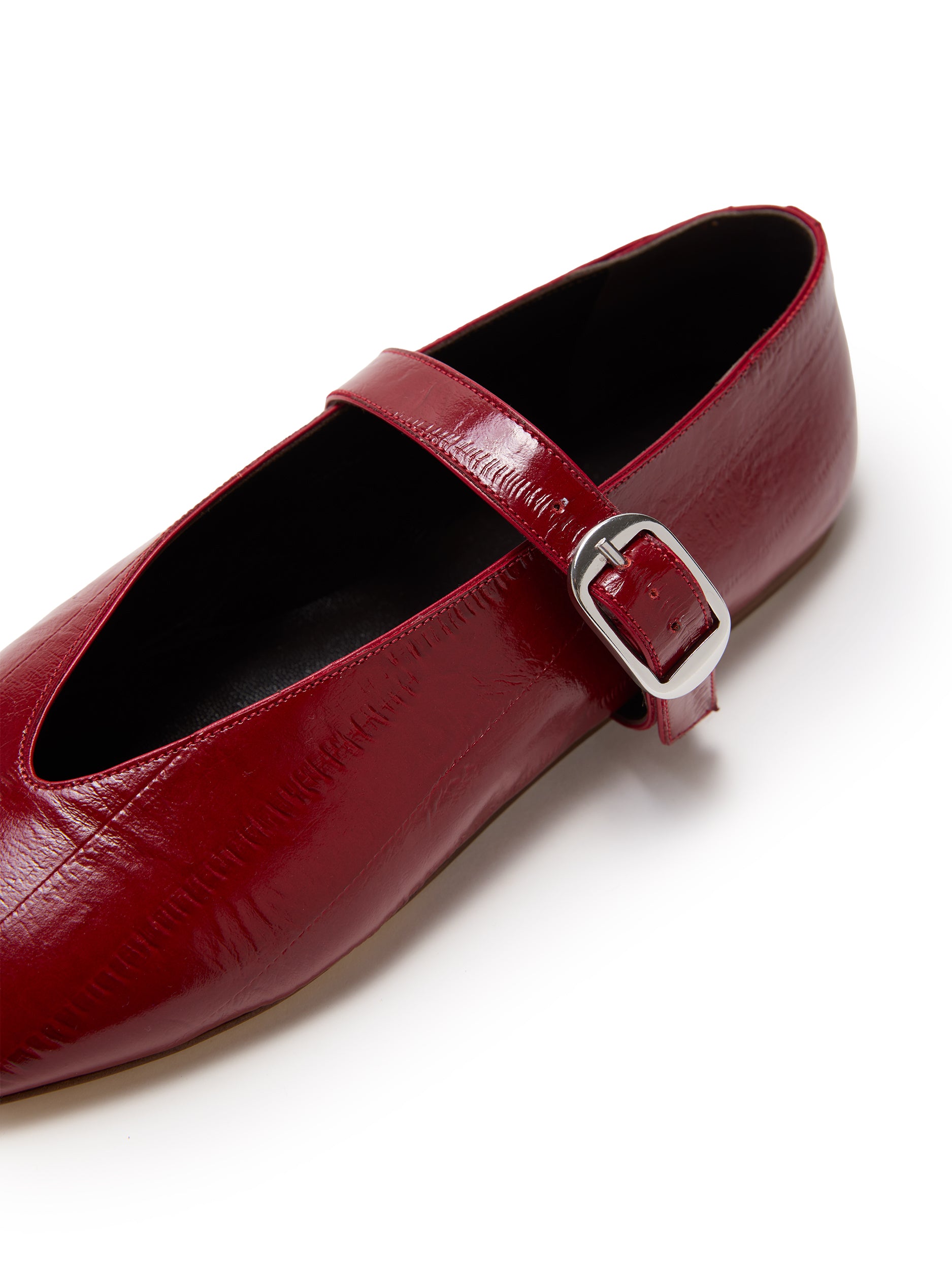 Oxblood Textured Stella Ballerina Flats - Ballerina - Le Monde