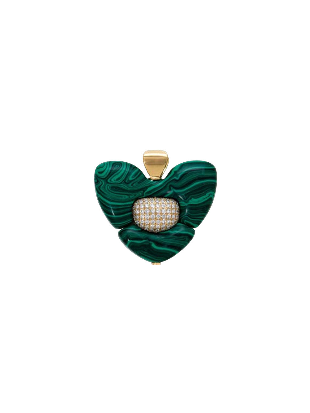 MALACHITE & DIAMOND HEART TOTEM PENDANT