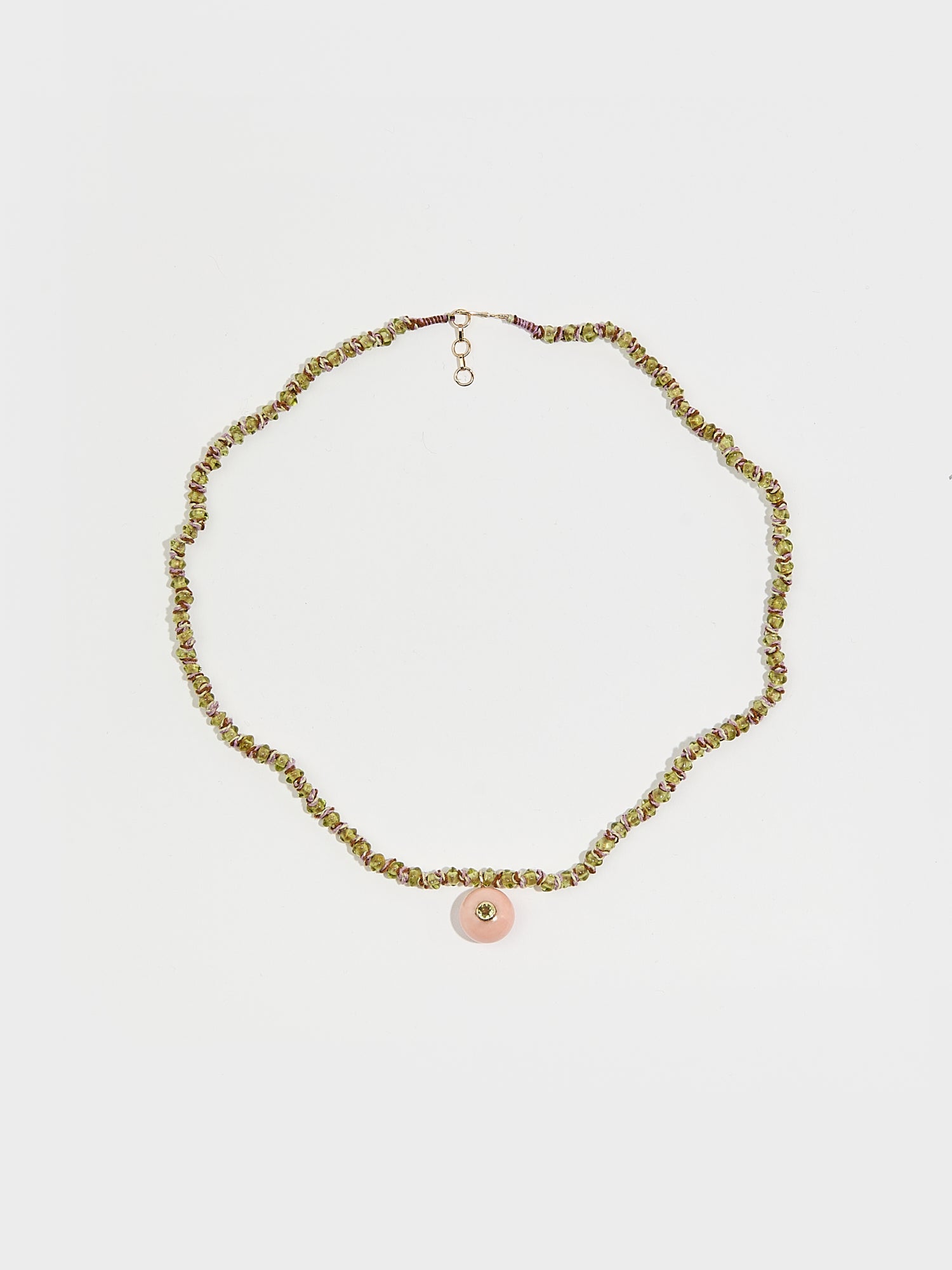 CANDY PERIDOT & PINK OPAL NECKLACE