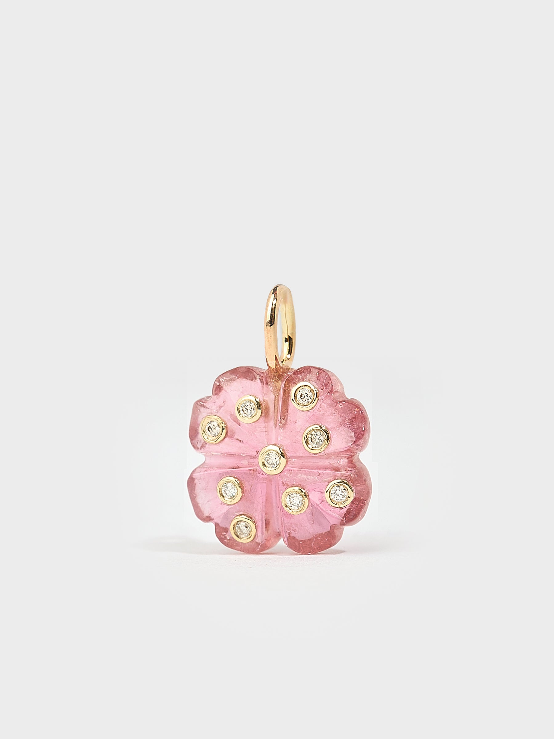PINK TOURMALINE CLOVER PENDANT