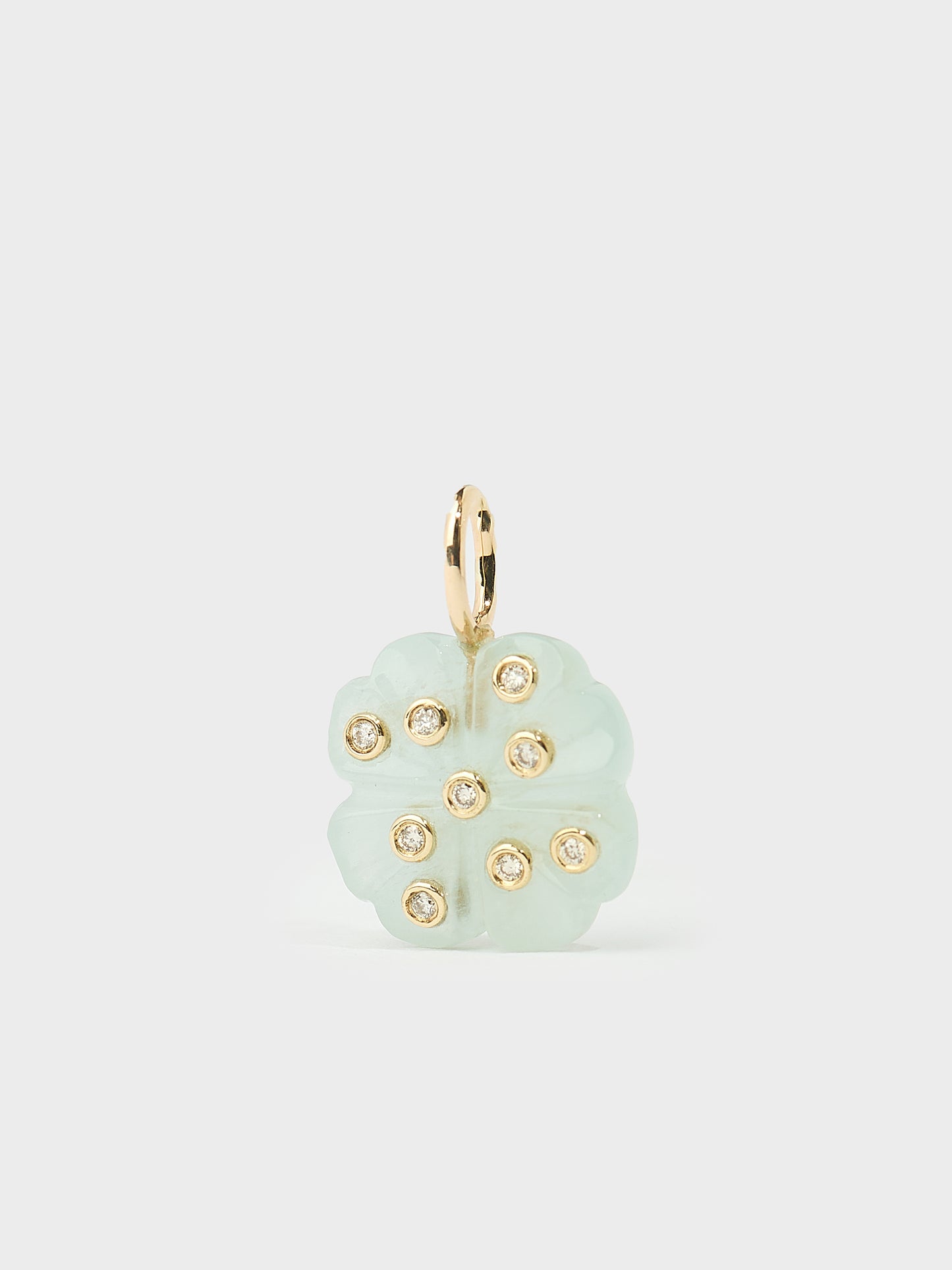 PENDENTIF TRÈFLE AIGUE-MARINE
