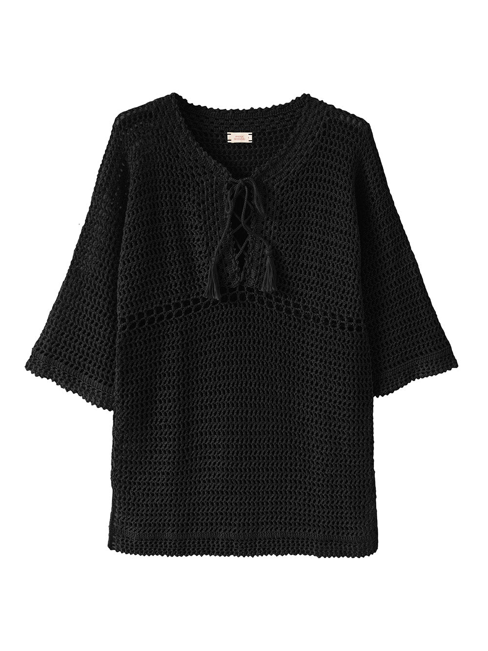 BLACK CROCHET TUNIC