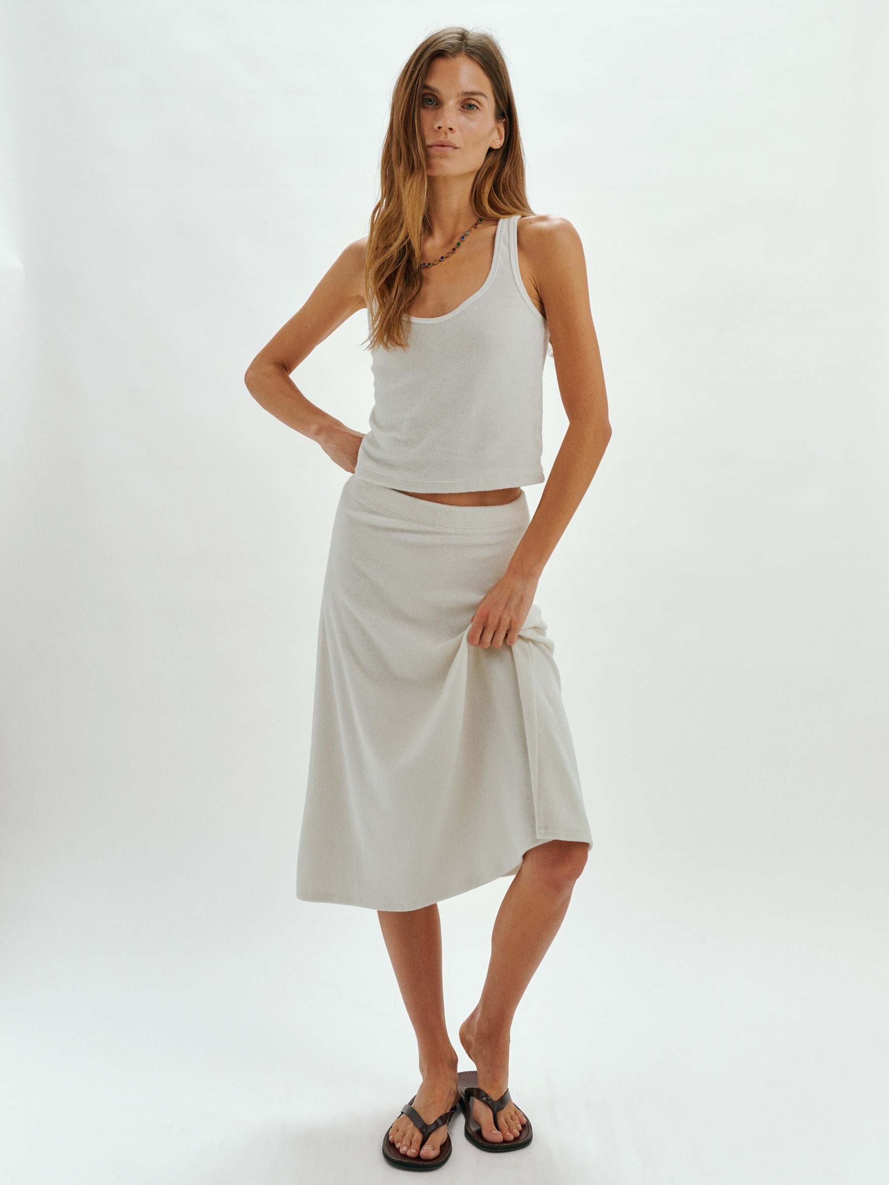 SIENNA IVORY MIDI SKIRT