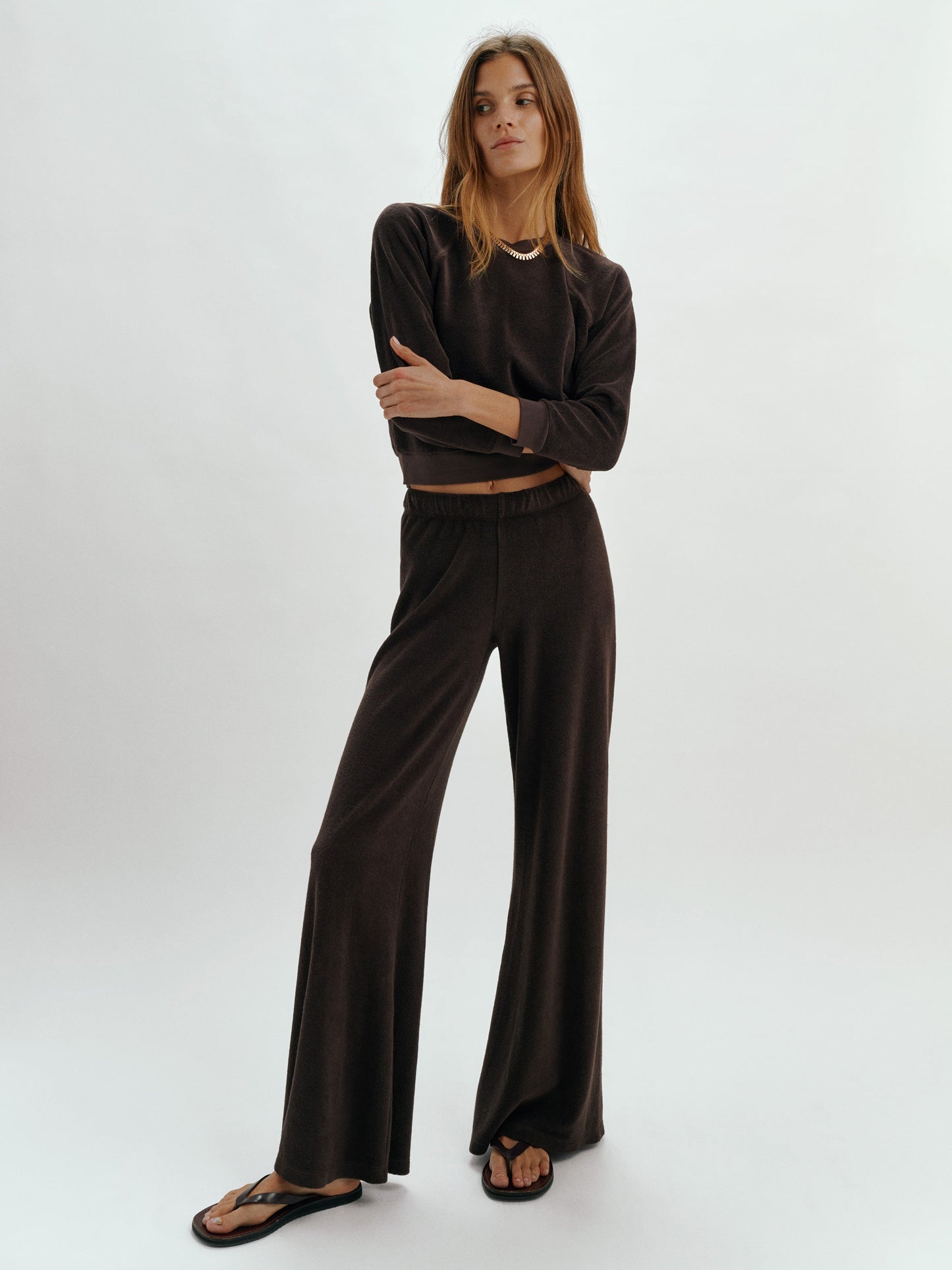 ZEPHYRA FLARE TROUSERS TRUFFLE
