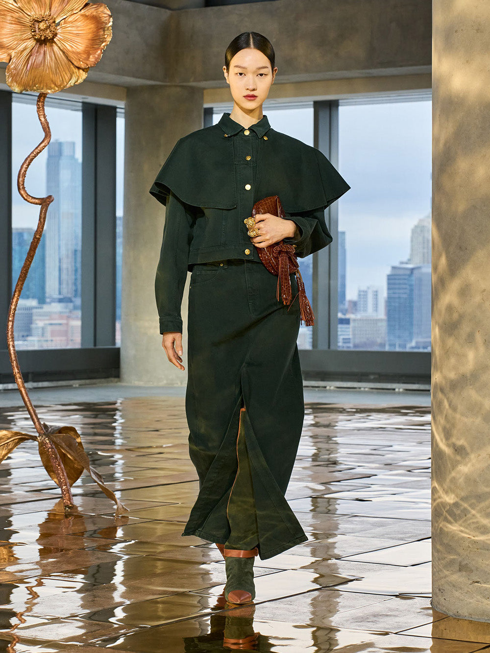 AGATA HUNTER DENIM CAPE