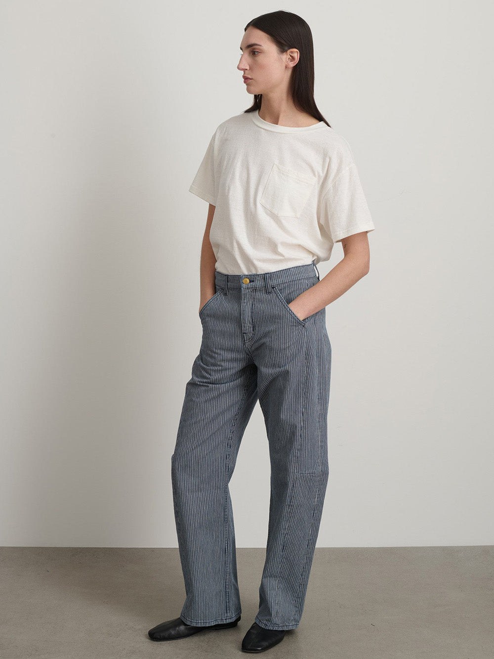 JEAN LANGE LASSO INDIGO WHITE STRIPES