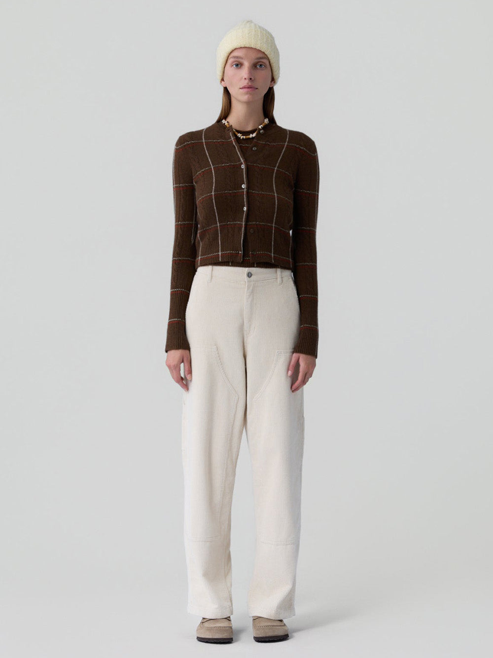 CARDIGAN JANE CHECK CHESNUT