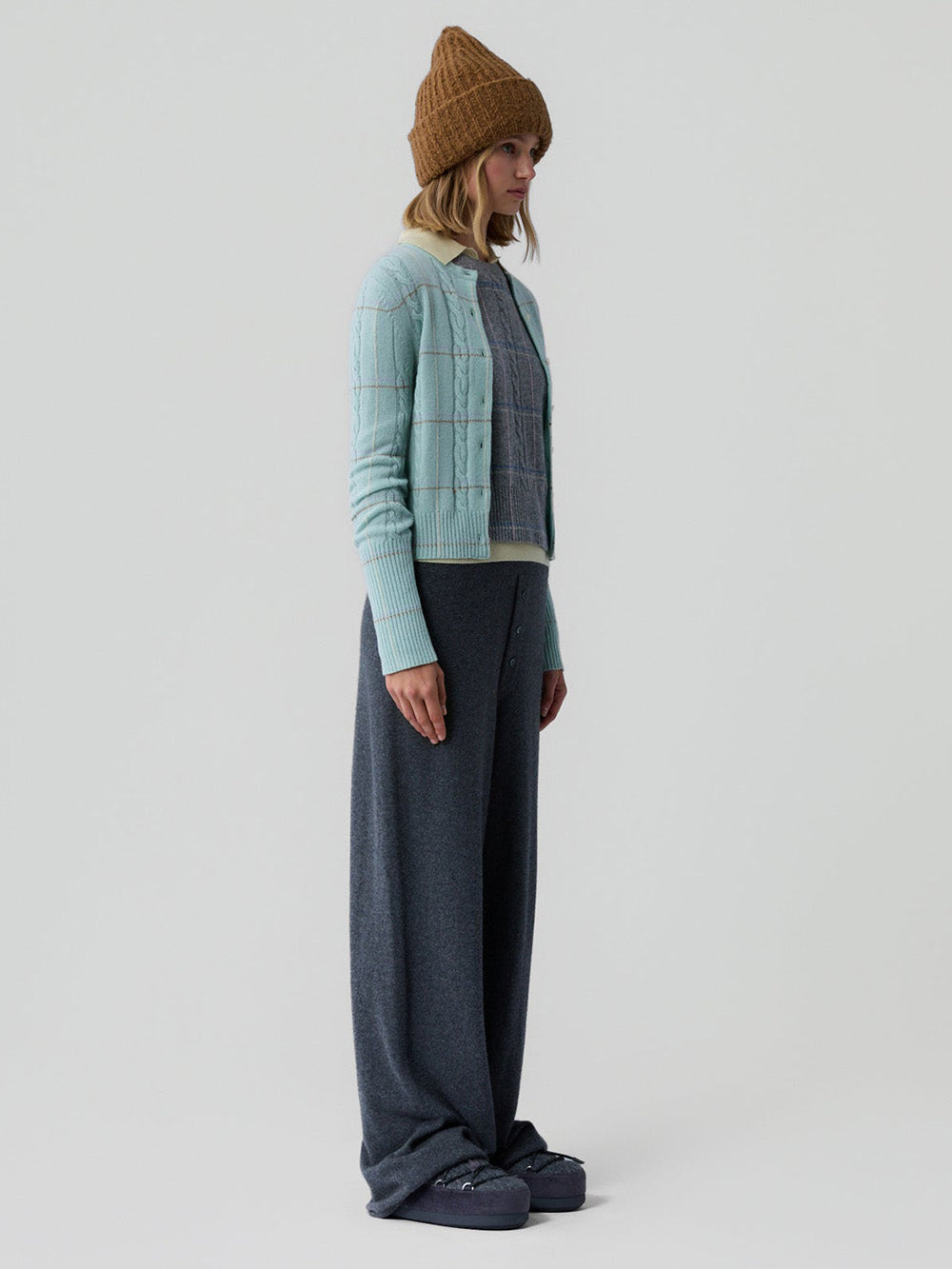 CARDIGAN JANE CHECK SEAGLASS