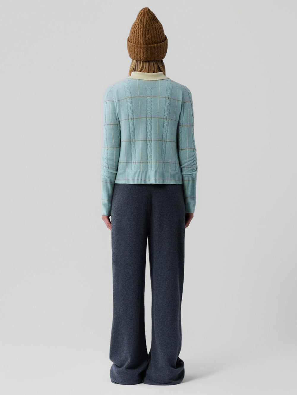 CARDIGAN JANE CHECK SEAGLASS