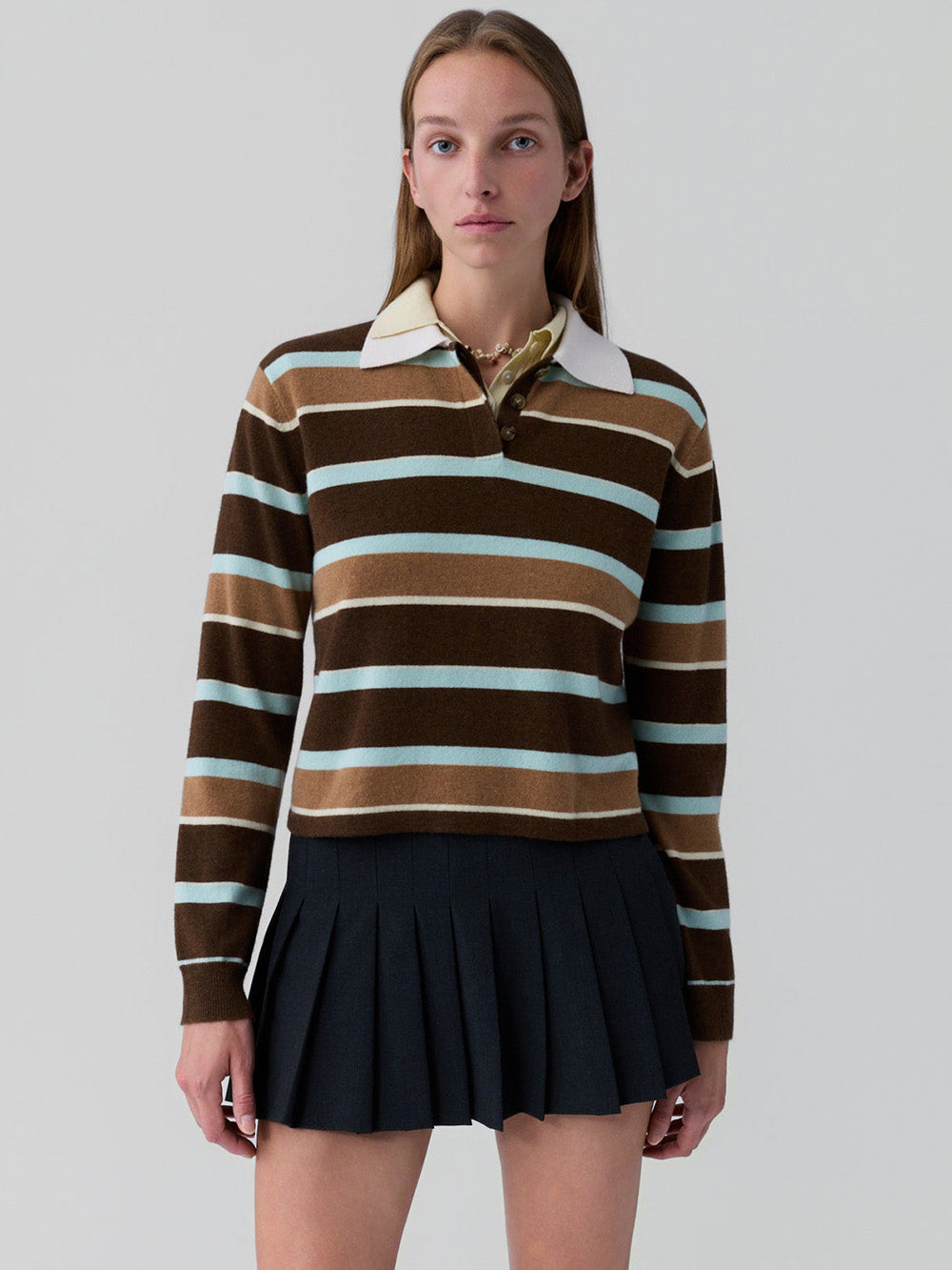 Striped Chestnut Combo Rugby Sweater