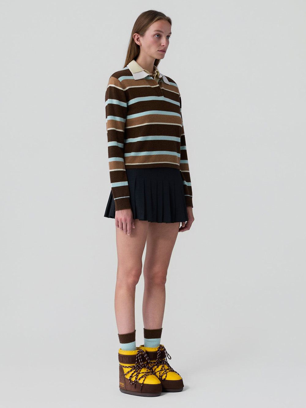 Striped Chestnut Combo Rugby Sweater