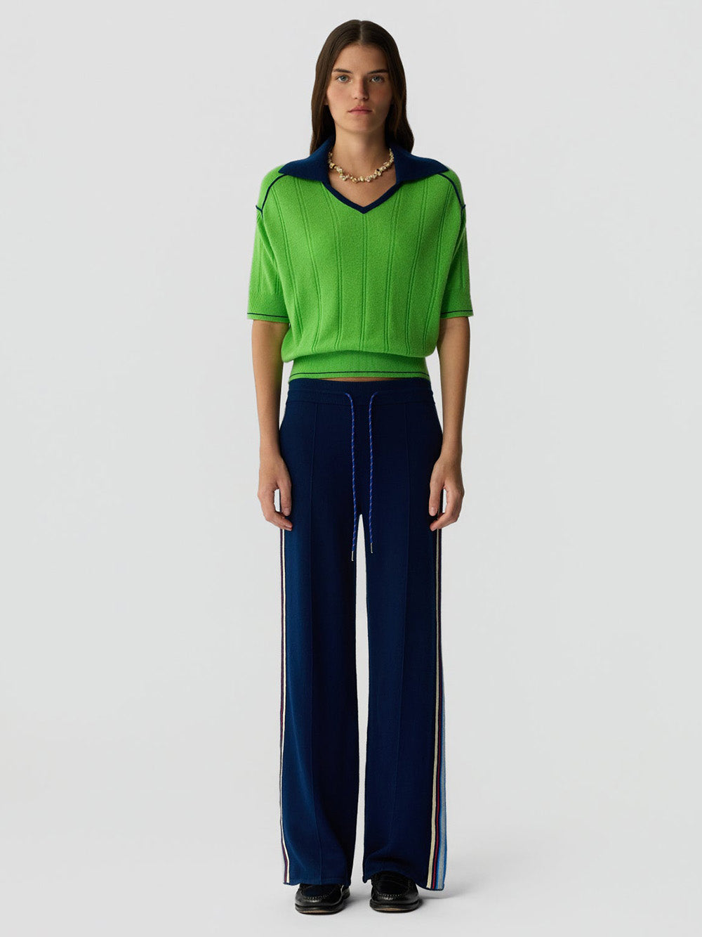 NAVY TRACK TROUSERS