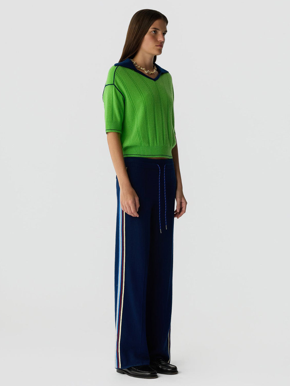 NAVY TRACK TROUSERS