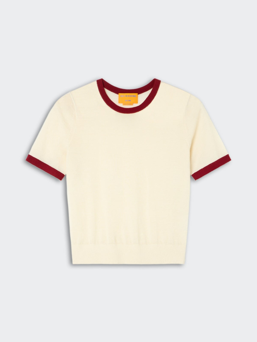 RINGY AIRY CARMINE CREAM T-SHIRT