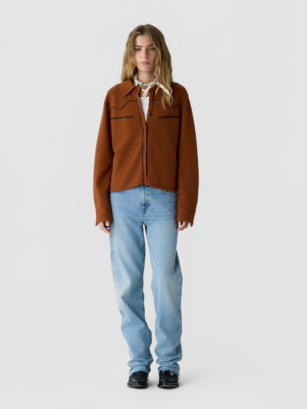 CHEMISE CROPPED WESTERN BURNT SIENNA