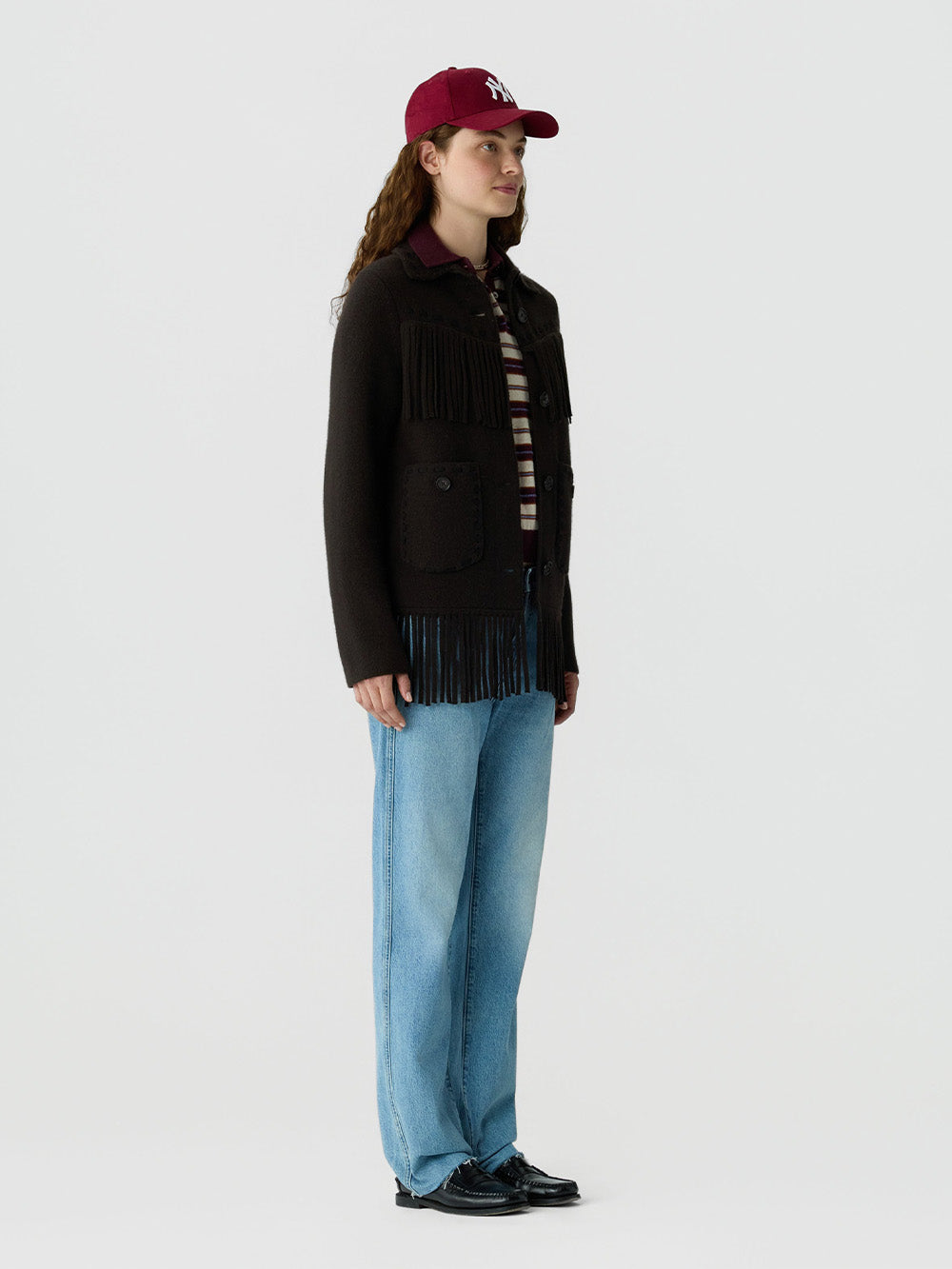 WESTERN FRINGE JACKET BURNT COCOA