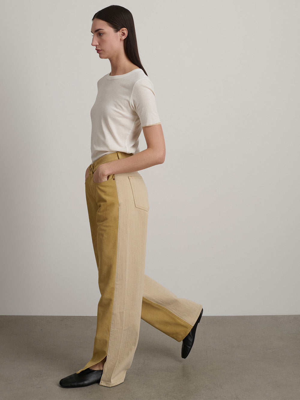 CHARLOT PALOMINO SUEDE & DENIM JEANS