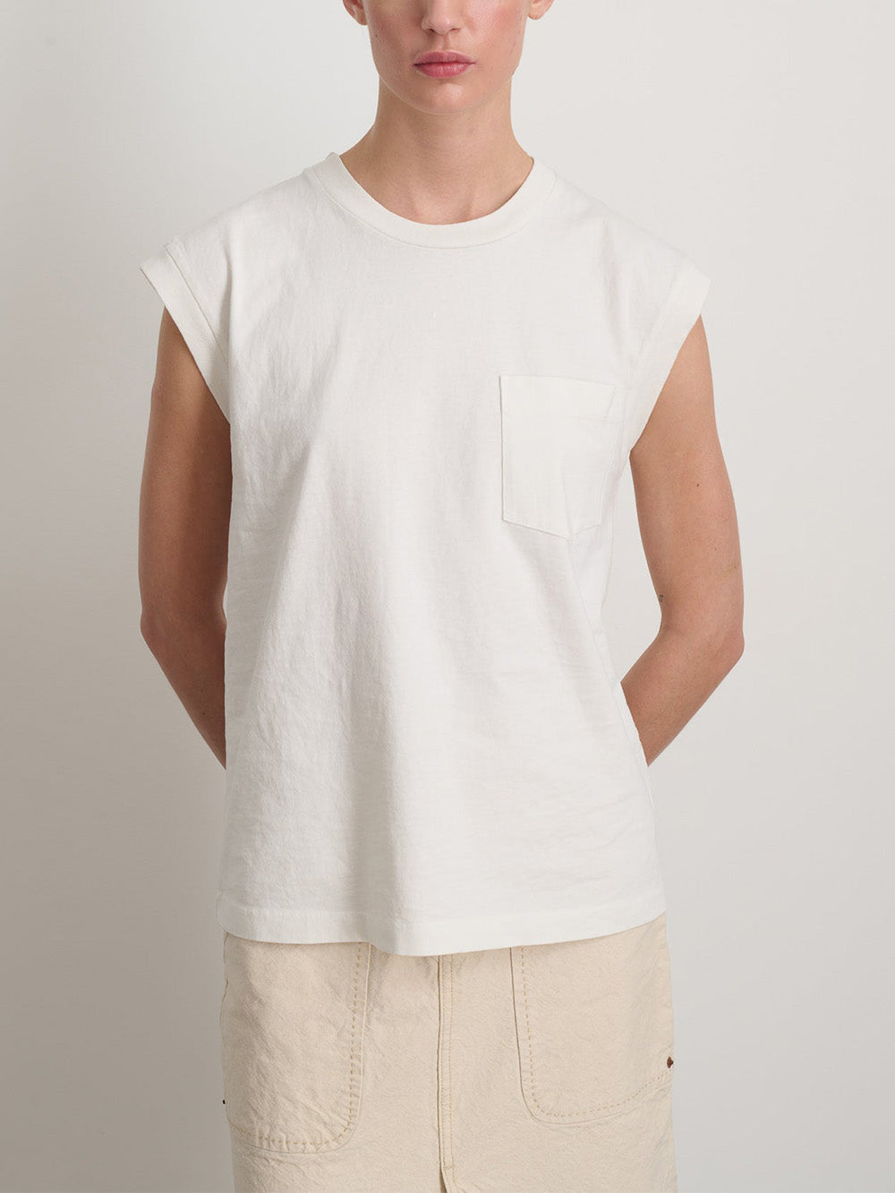POCKET TANK SNOW WHITE T-SHIRT