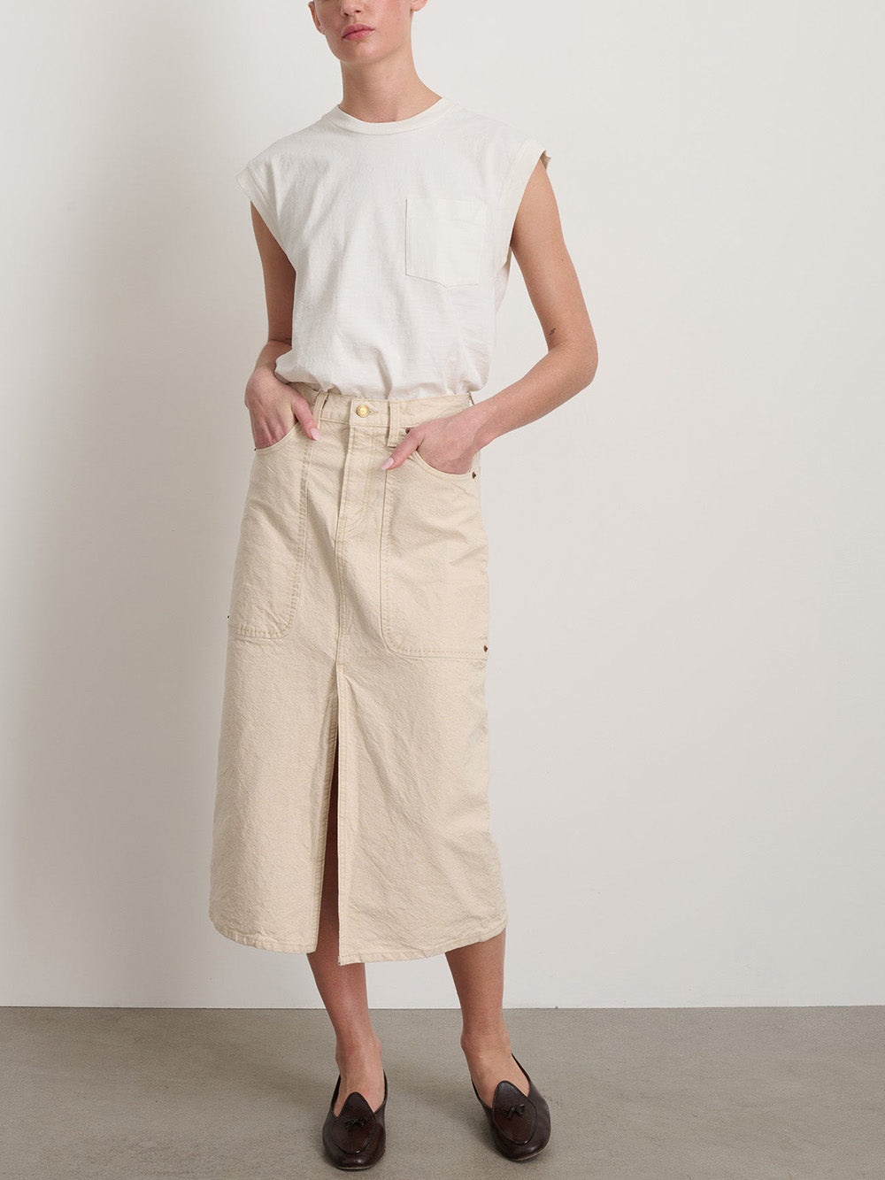 POCKET TANK SNOW WHITE T-SHIRT