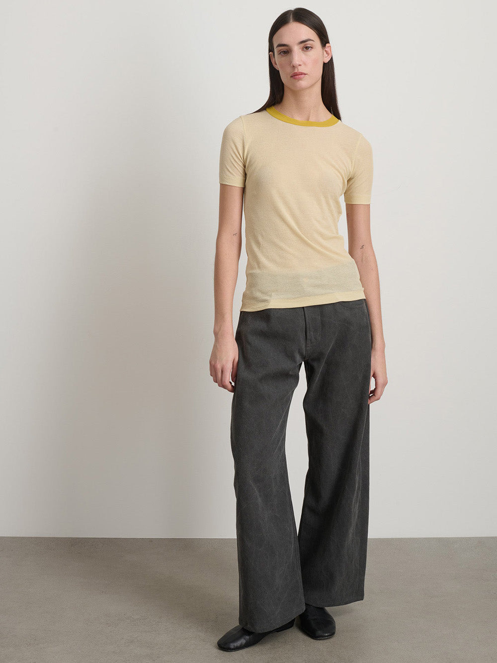 T-SHIRT RINGER YELLOW YELLOW