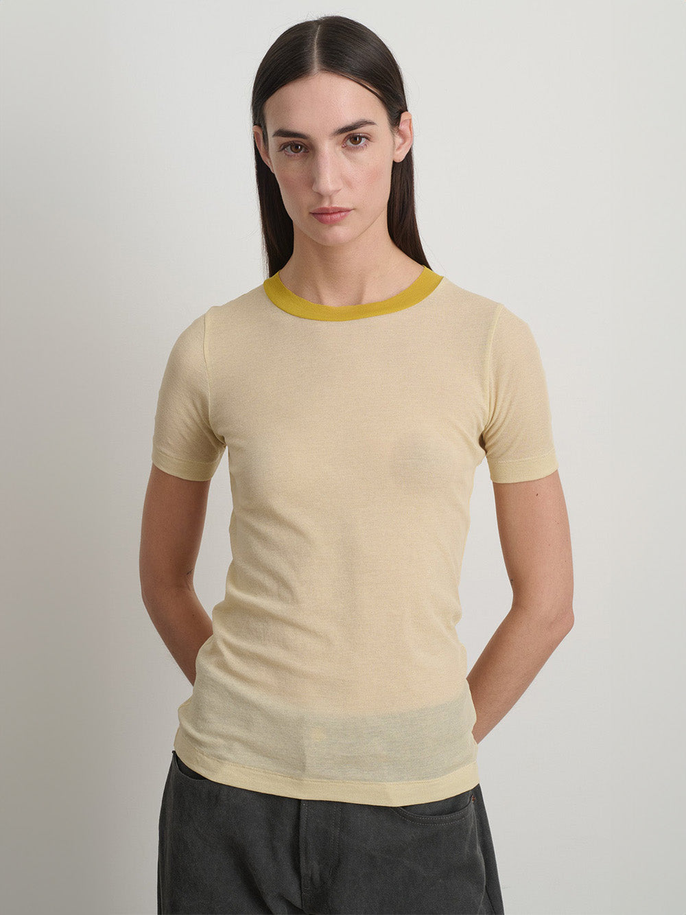 T-SHIRT RINGER YELLOW YELLOW