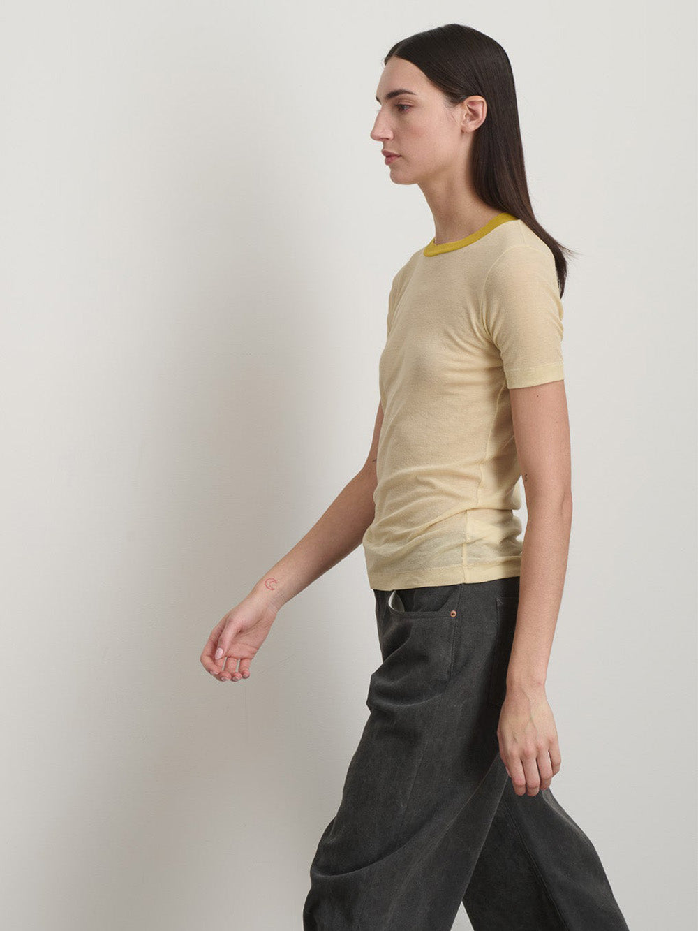 T-SHIRT RINGER YELLOW YELLOW