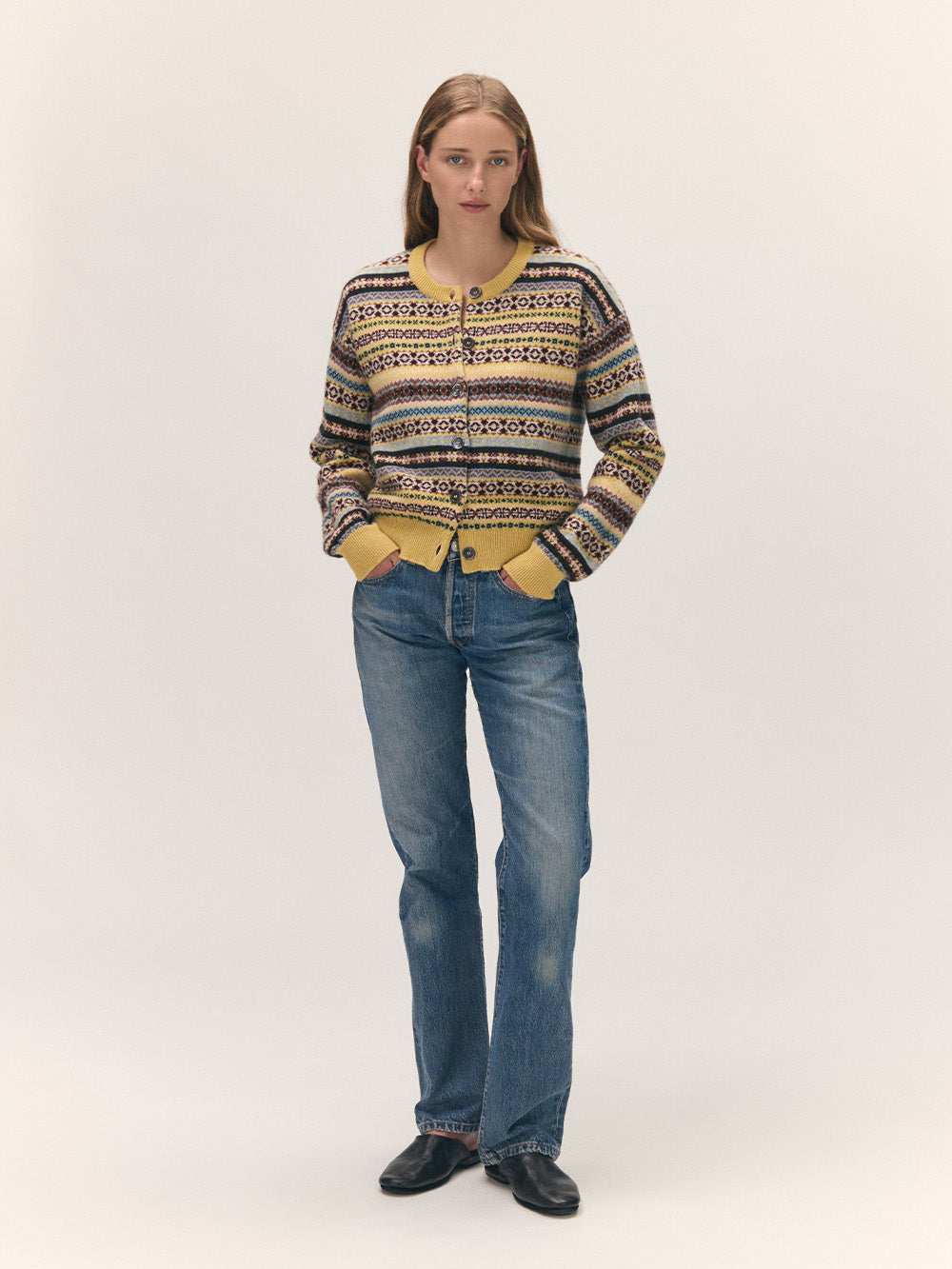 CARDIGAN ADA FAIRISLE YELLOW