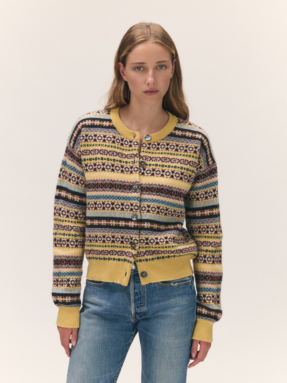CARDIGAN ADA FAIRISLE YELLOW