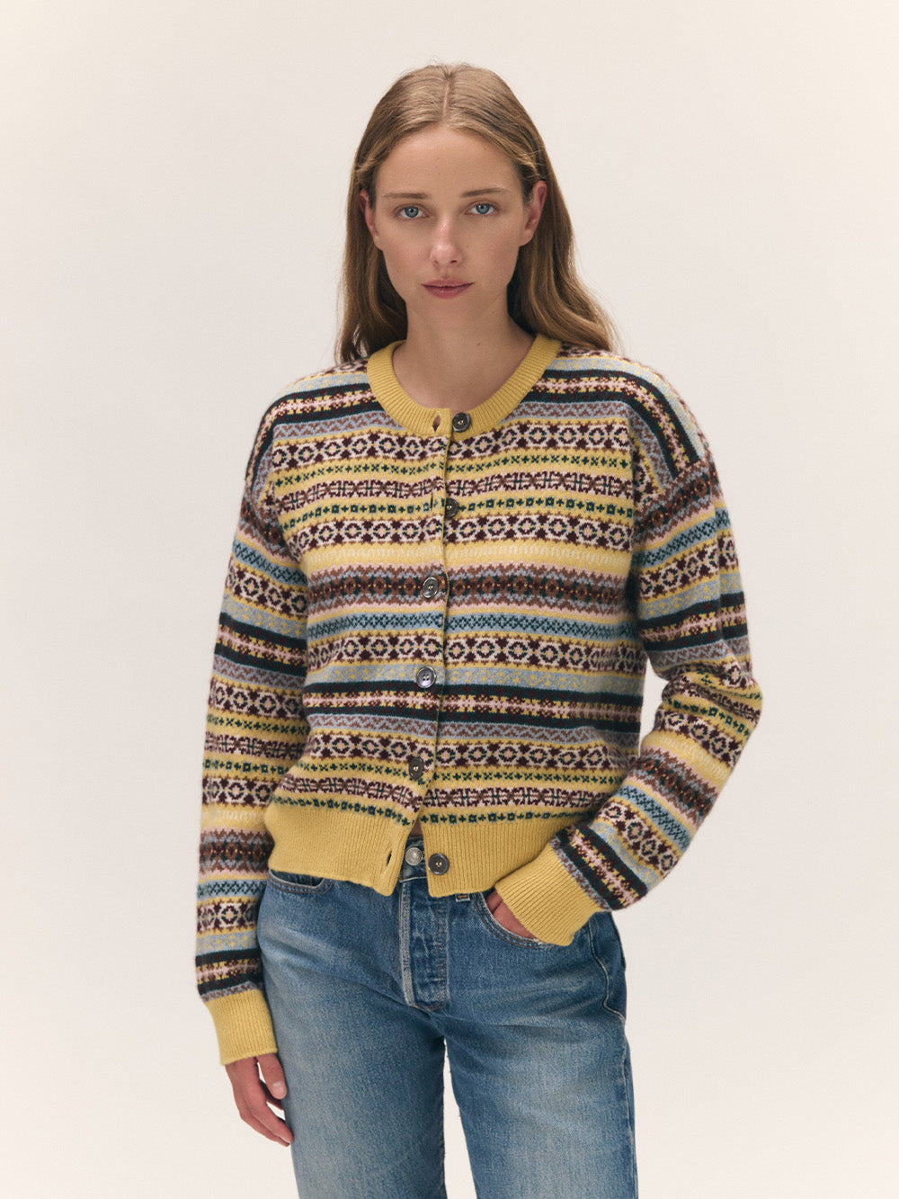 CARDIGAN ADA FAIRISLE YELLOW