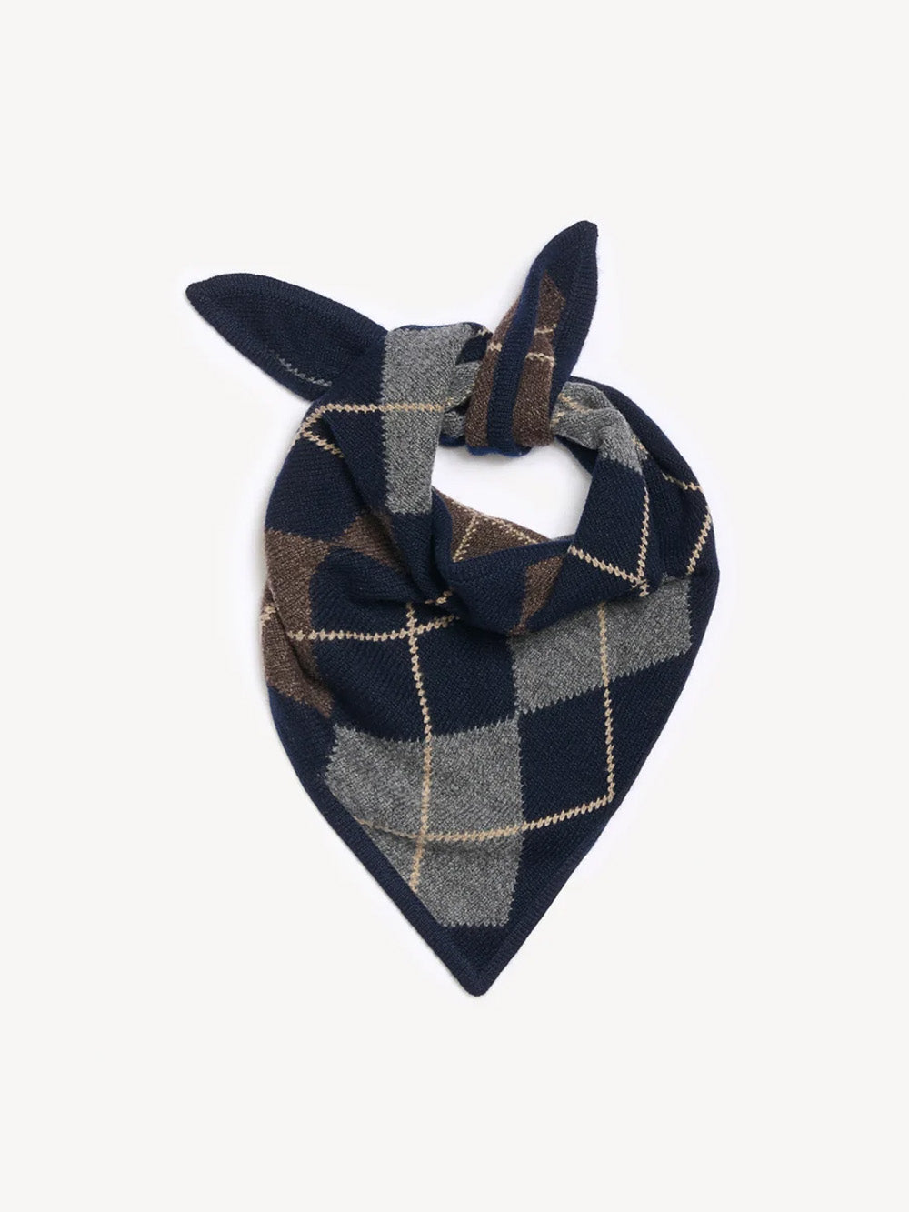 FOULARD ARGYLE NAVY & MARRON