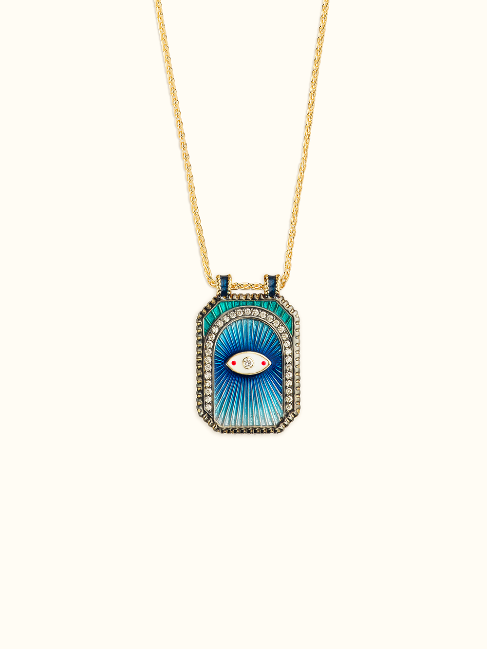 SCAPULAR NECKLACE EYE WILL BLUE