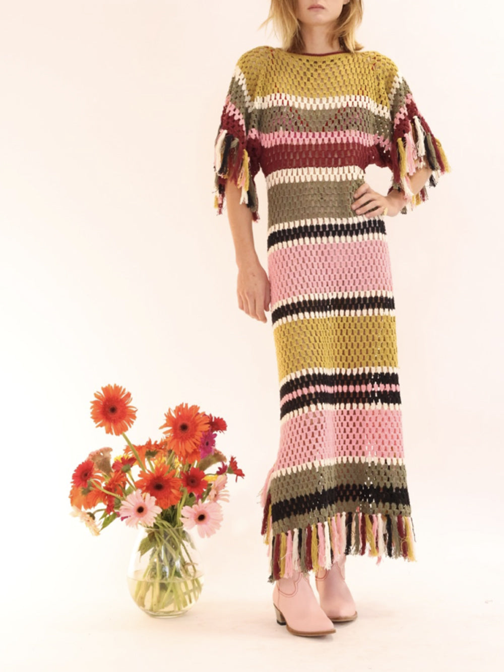 ENRICO LONG CROCHET DRESS