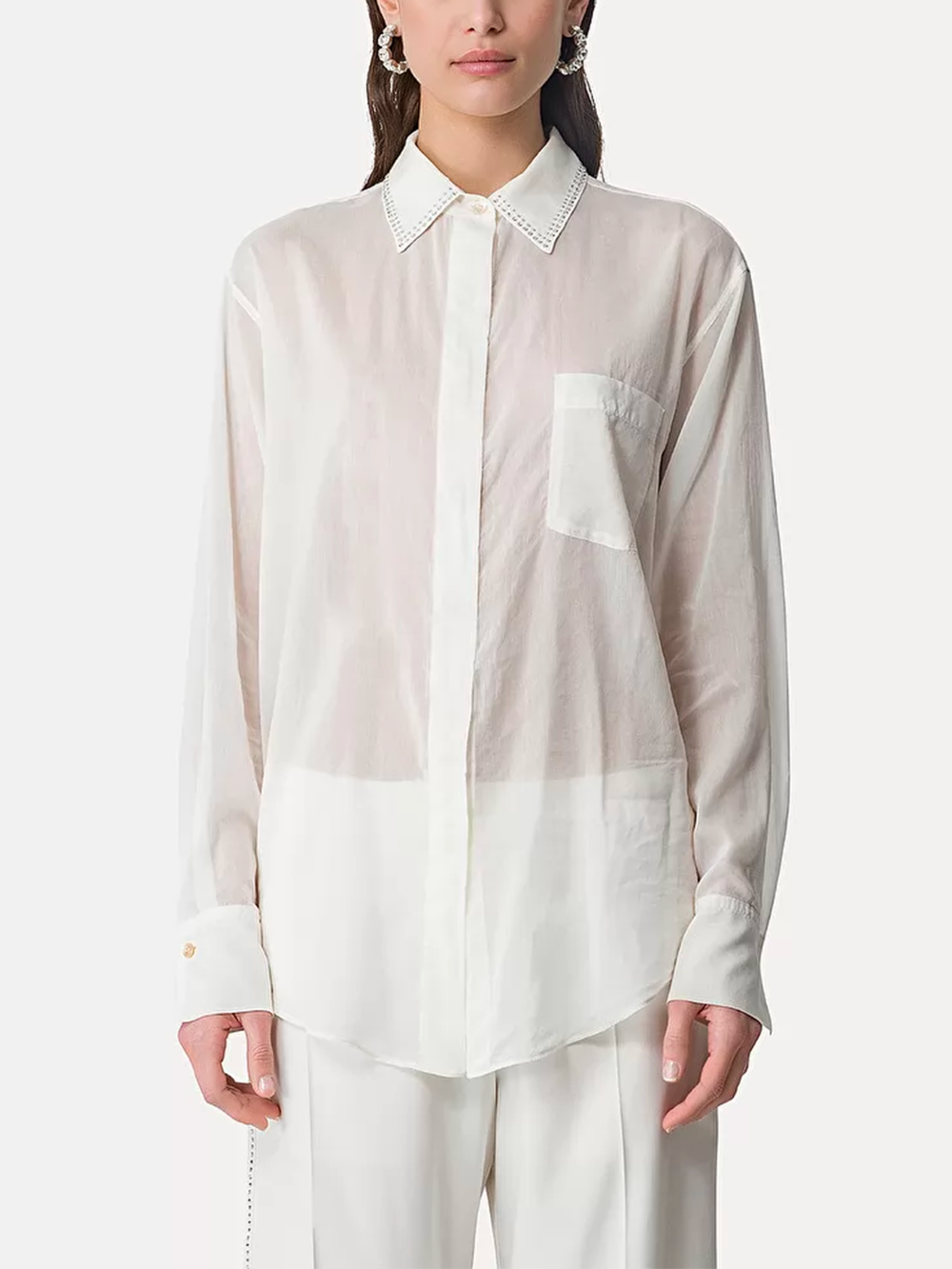OVERSIZE SHIRT WITH RHINESTONES