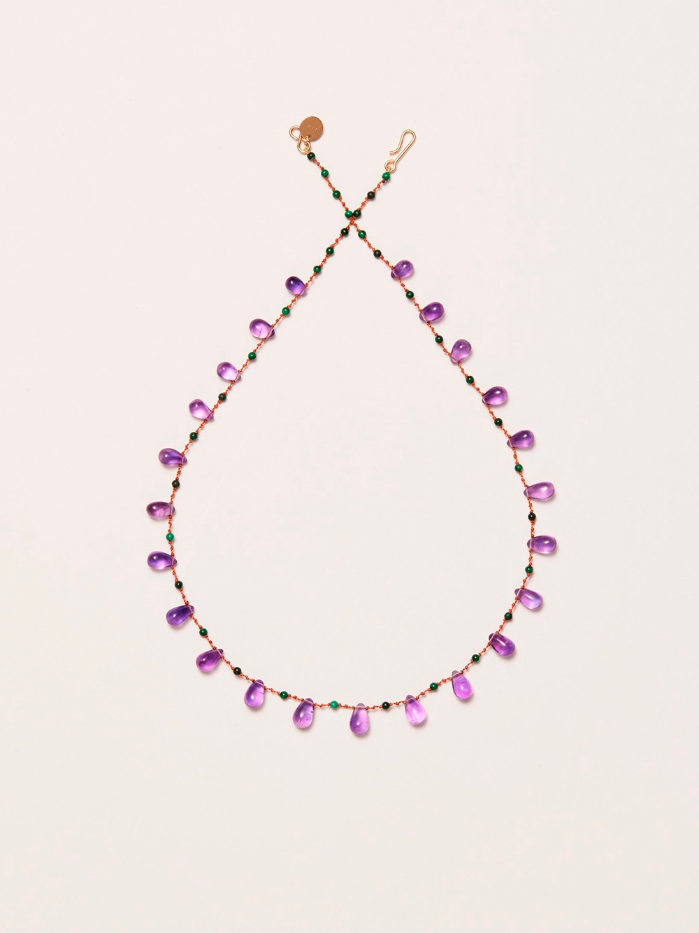 YOUNGTOWN AMETHYST AND MALACHITE NECKLACE