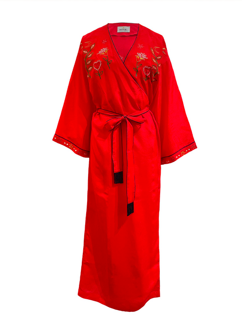 ROBE LONGUES LADY SILK ROUGE