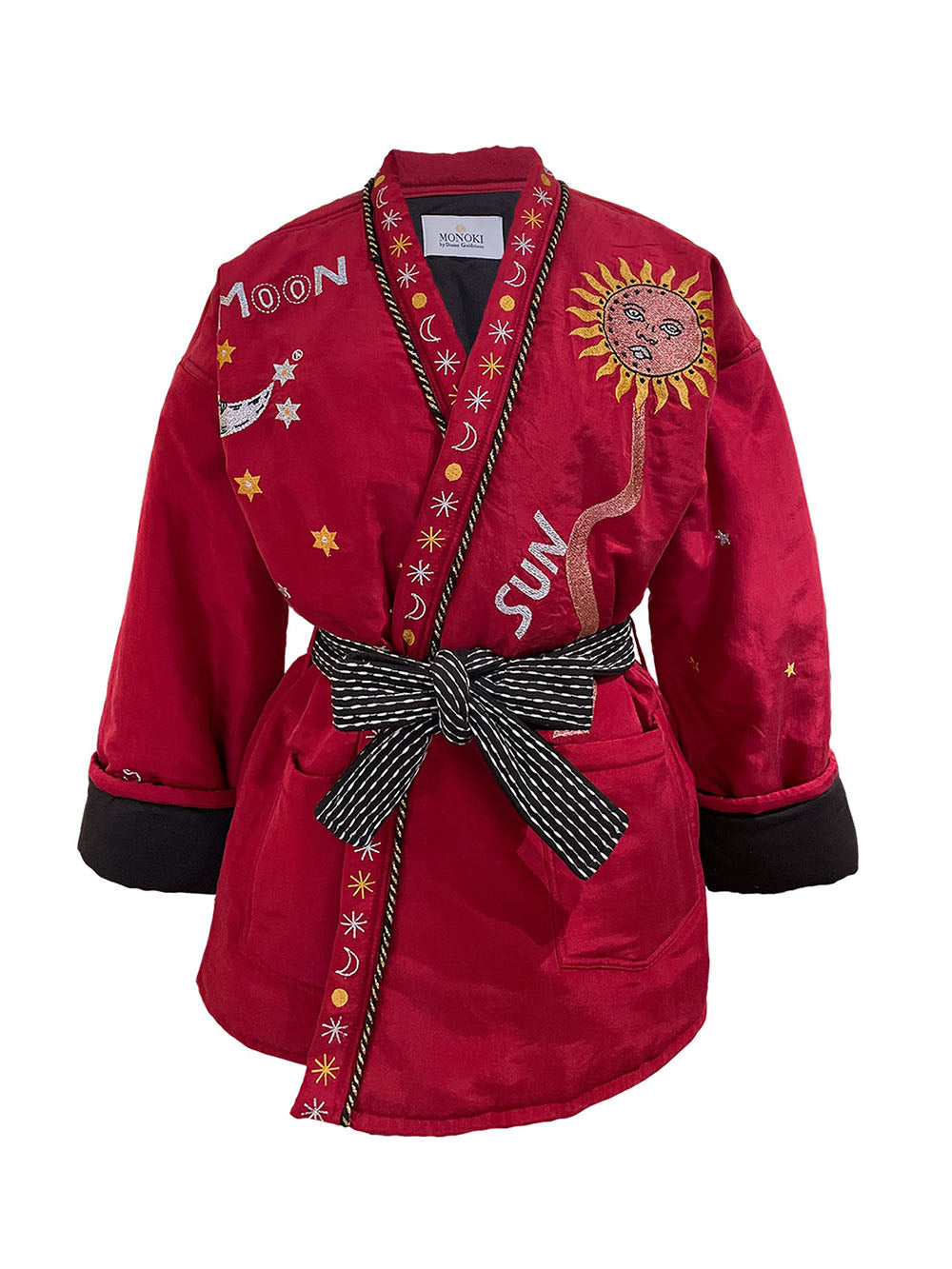 KIMONO KARMA EN SOIE BORDEAUX