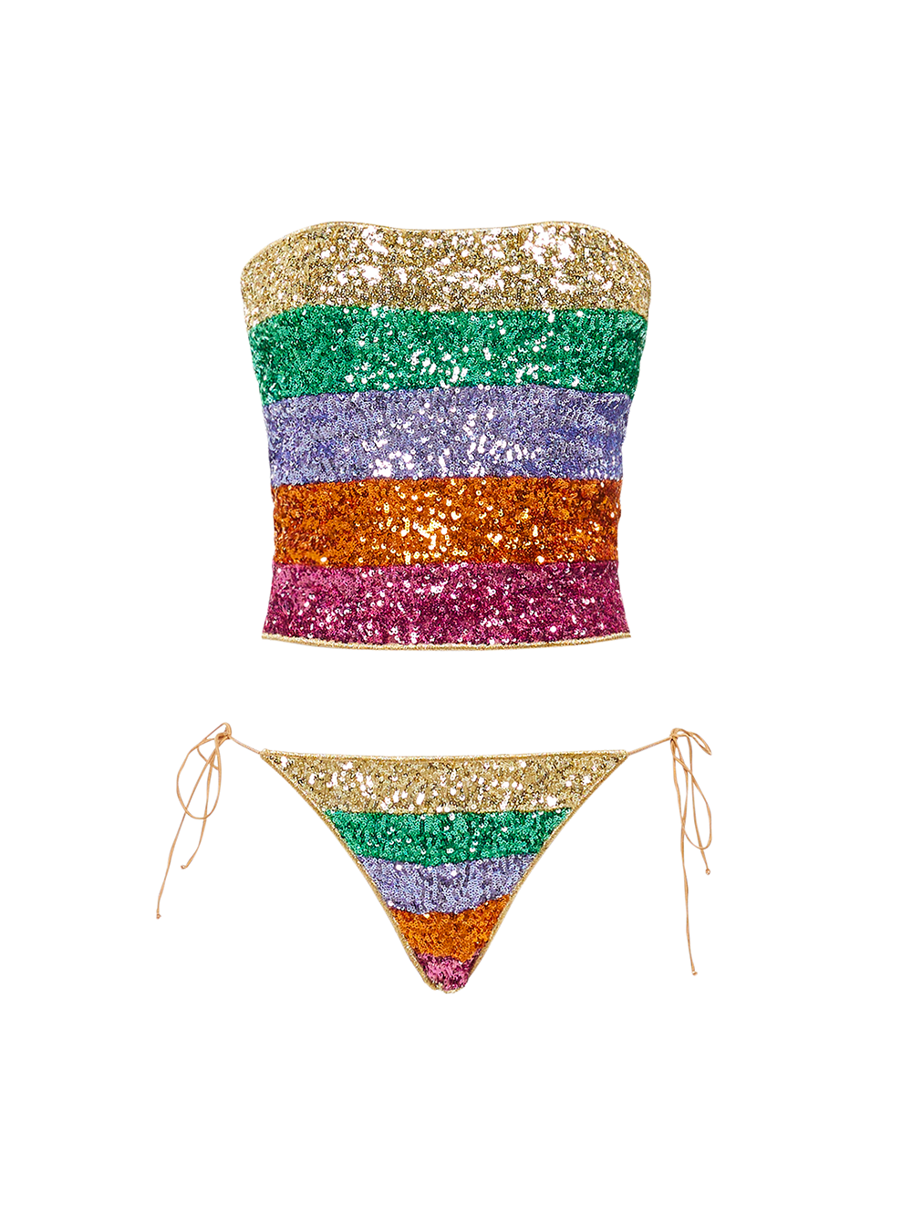 MAILLOT DE BAIN BANDEAU PAILLETTES MULTICOLORE