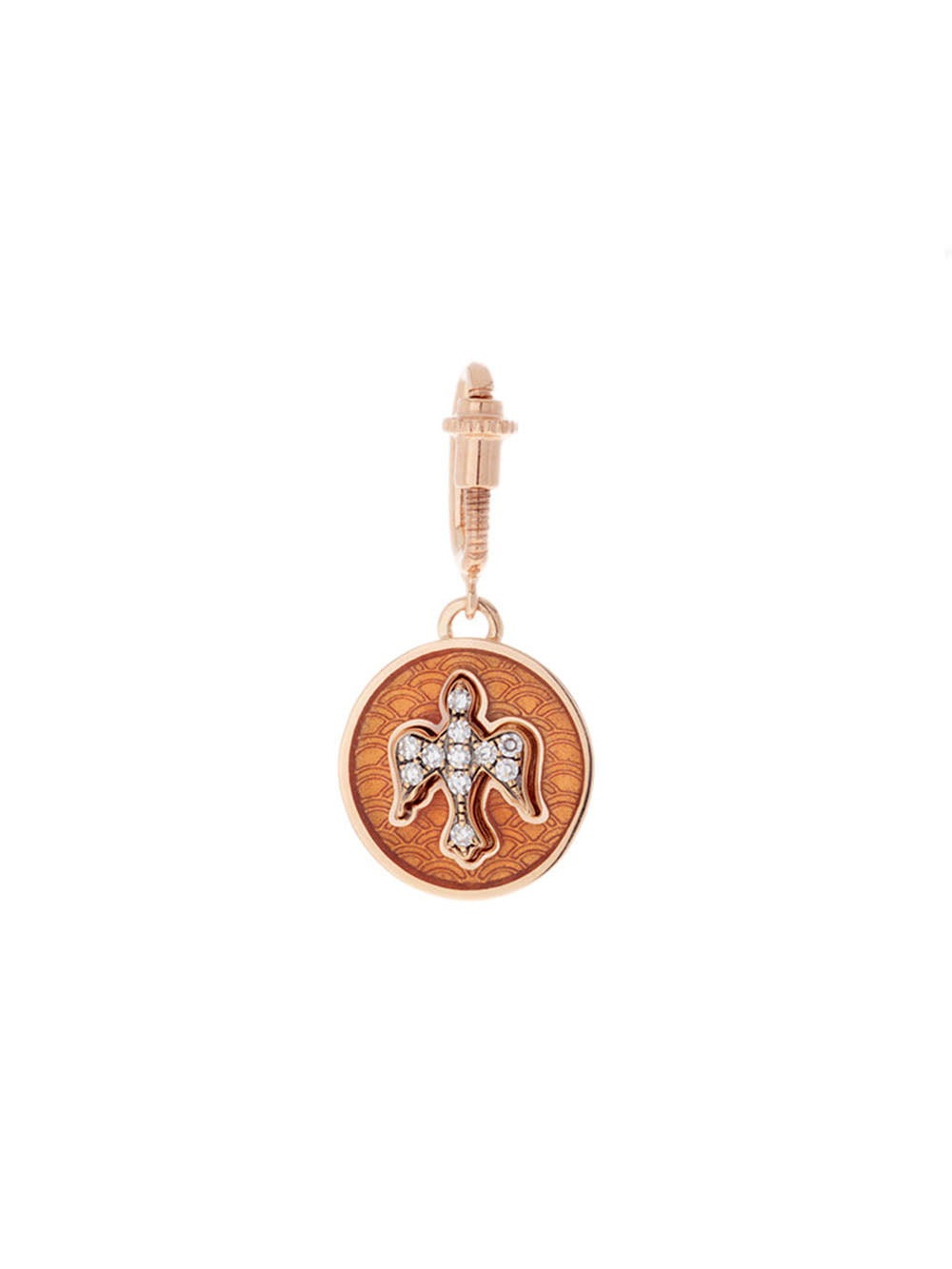 ORANGE BIRD AND DIAMONDS CHARM