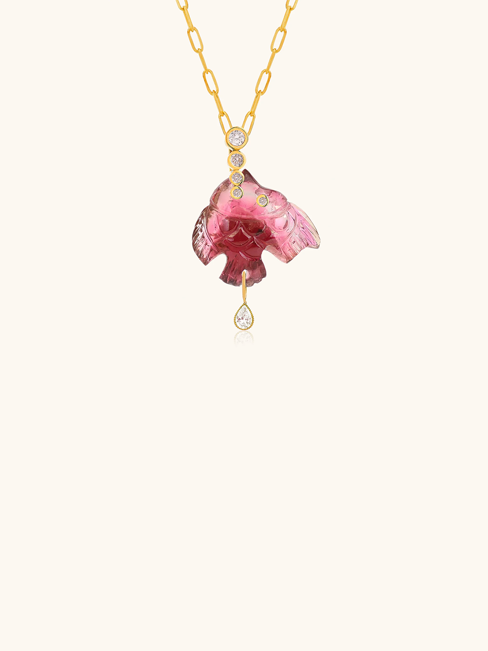 PINK TOURMALINE FISH PENDANT