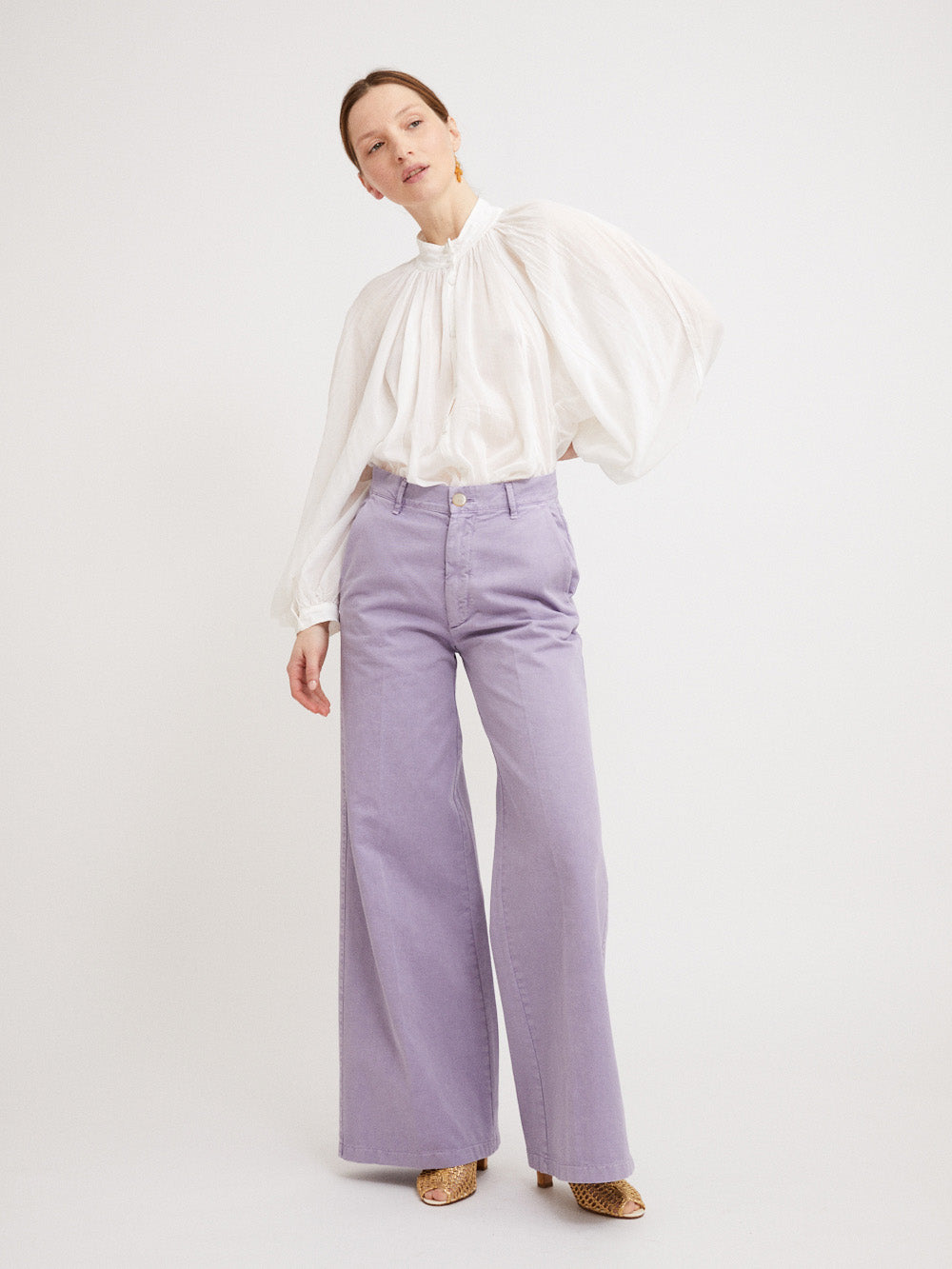 OLD PEACH LAVENDER GABARDINE TROUSERS