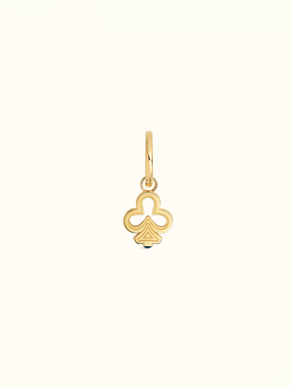 BABY CHARM CLOVER GOLD AND BLUE SAPPHIRE EARRING
